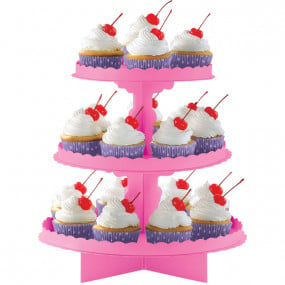 Expositor Cupcakes Rosa Forte